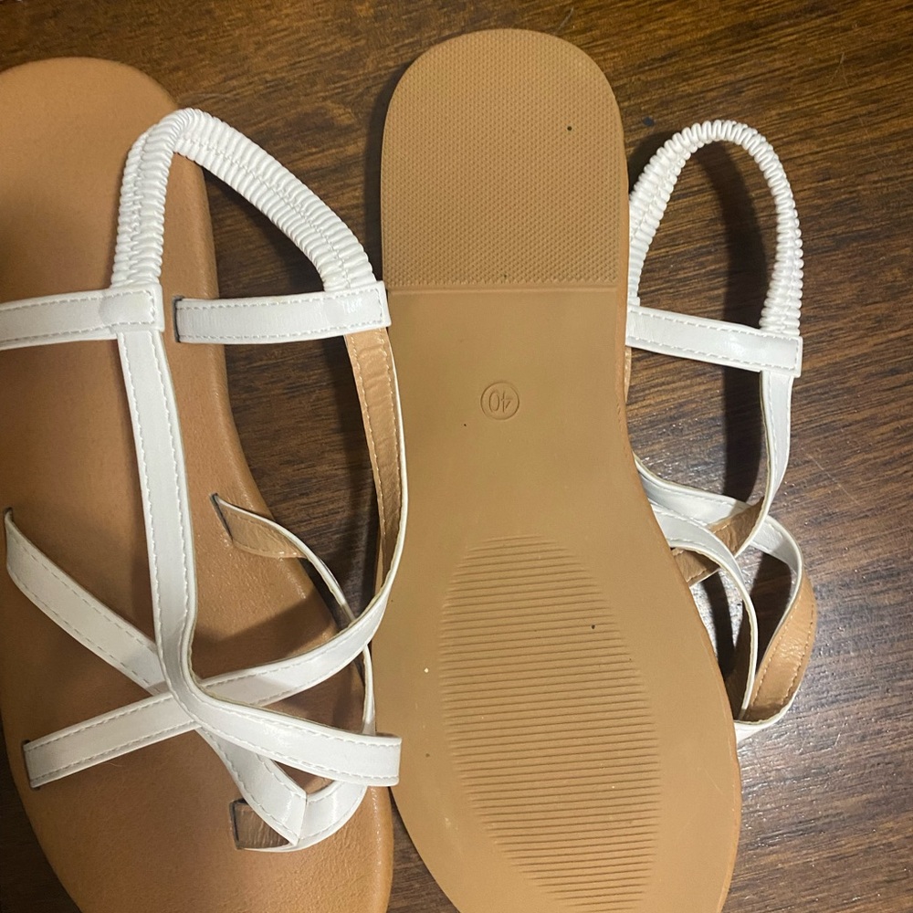 Women's White Strappy Sandals
